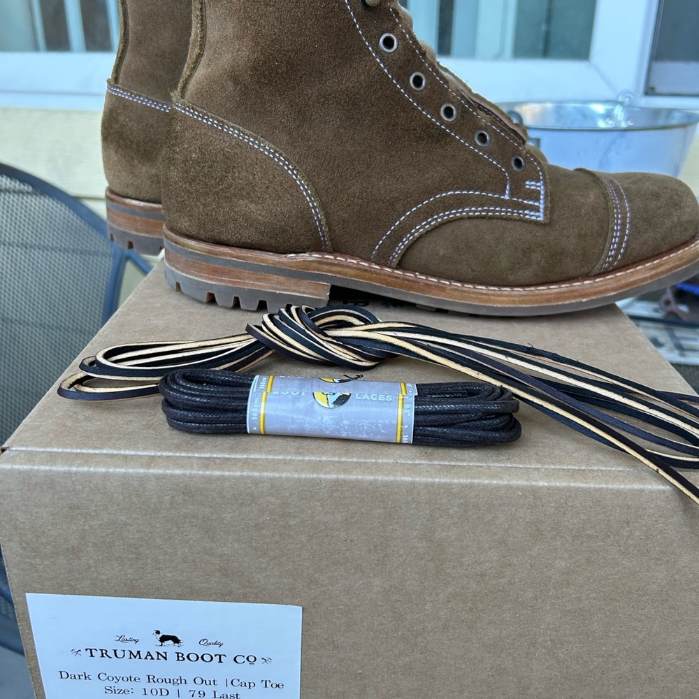Truman Coyote Roughout Captoe Boot, Size 10